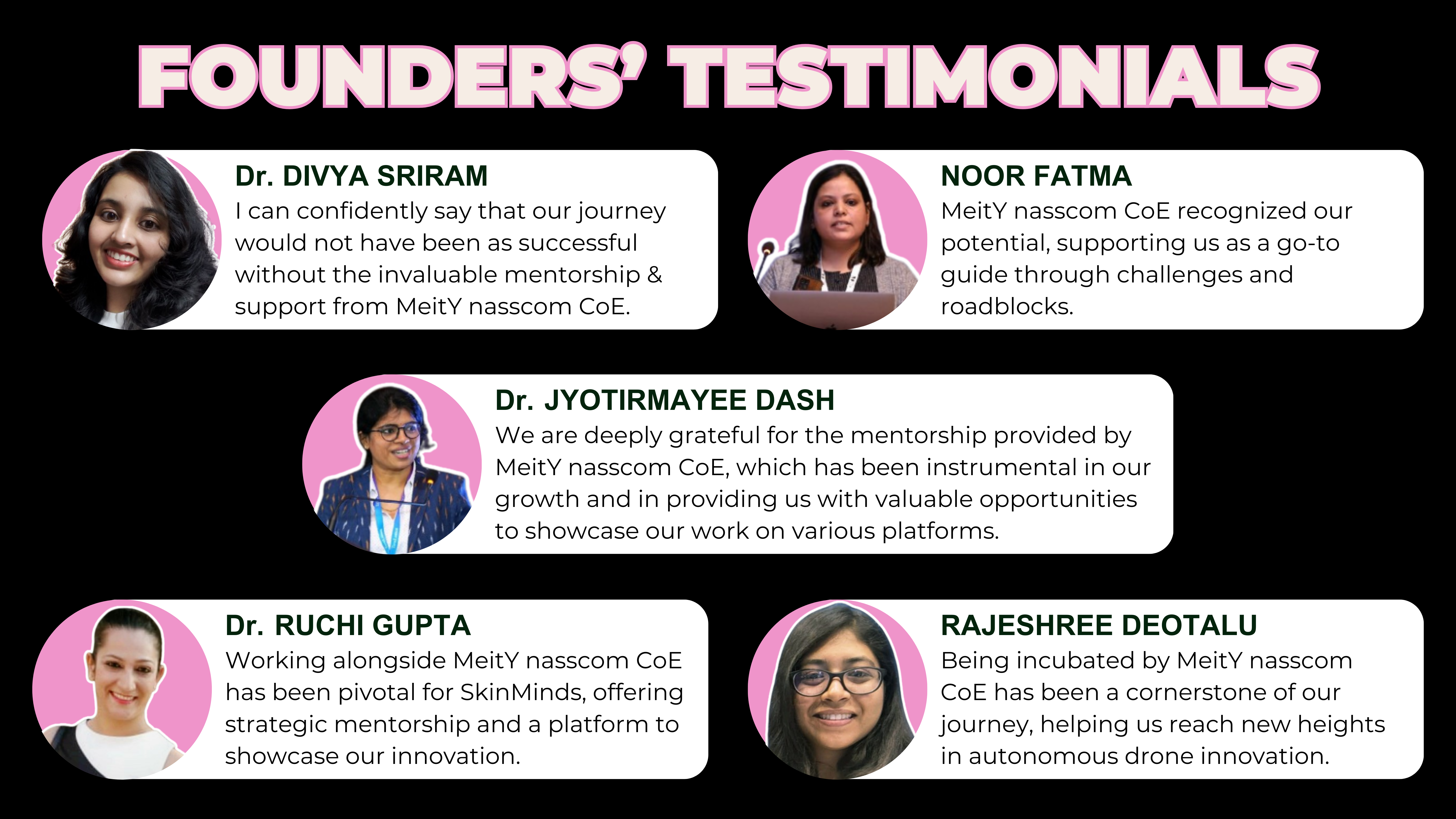 Founders’ Testimonials for CoE